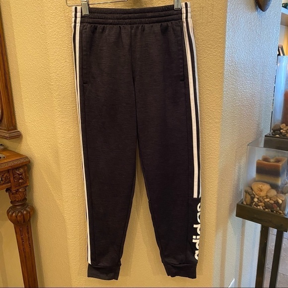 ADIDAS Kids Dark Gray Track Pants Size M(10/12)-Unisex - Picture 1 of 6